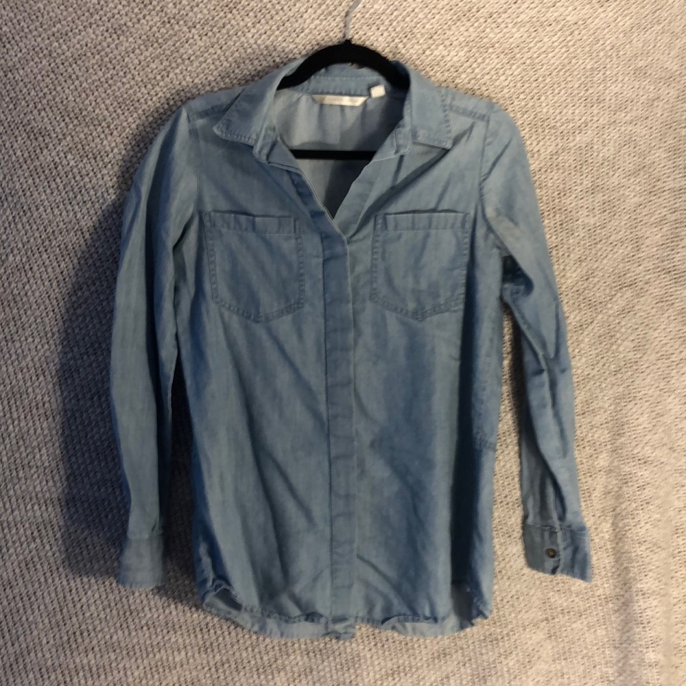 Lauren Conrad Soft Denim Long Sleeve Top